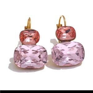 NEW shine pink Hooping Earrings